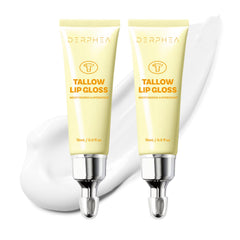 DERPHEA beef-tallow-lip-balm tubes closeup highlights creamy texture and hydrating formula.