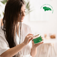 Dersie Batana Oil solid mask closeup promoting deep conditioning and manageability