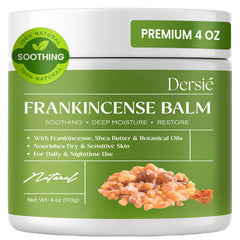 Dersie Frankincense Balm jar closeup showing nourishing texture for skin and muscle comfort