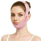 Dersoud double chin reducer on model showing defined jawline potential.