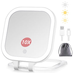 DESCHEN travel mirror folded for compact portability on the go