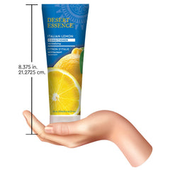 Desert Essence Italian Lemon Conditioner detangling close-up showing tangle-free hair.