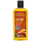 Desert Essence jojoba oil bottle shows pure, multipurpose hydration for skin and hair.