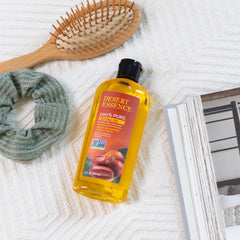 Desert Essence jojoba oil on the face absorbs quickly with a light, non-greasy feel.