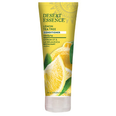 Desert Essence Lemon Tea Tree Conditioner bottle shows lightweight hydration for oil-prone hair
