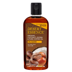Desert Essence organic coconut-jojoba-ingredients-label highlights clean, vegan components.