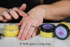 Desert Oasis Skincare lavender salve on table for bedtime routine