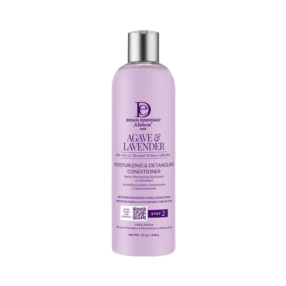 Design Essentials Agave & Lavender conditioner bottle enables easy detangling and moisture.