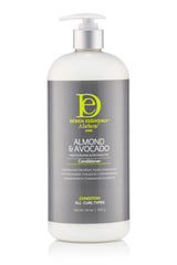 Design Essentials Almond Avocado Conditioner bottle for smooth detangling and moisture.