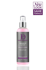 Design Essentials Bamboo & Silk HCO Leave-In close-up cap, providing thermal protection during blow-drying.