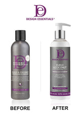 Design Essentials Kukui And Coconut hydrating leave-in packaging on shelf emphasizing sulfate-free claim
