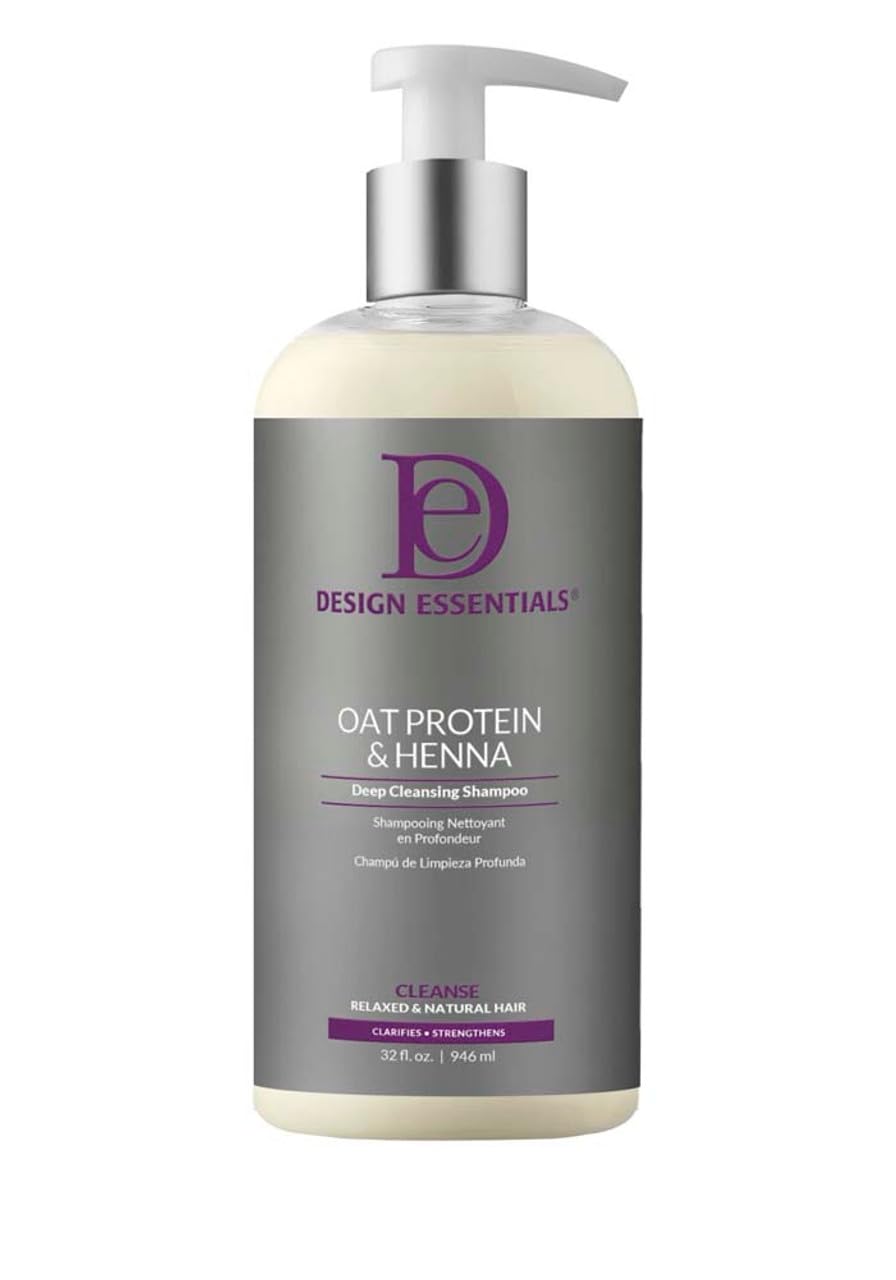 Design Essentials oat protein henna shampoo bottle pour for gentle cleanse