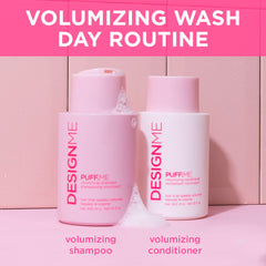 Design.Me PUFF.ME hair application showing detangling ease