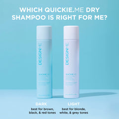 Design.Me Quickie.Me Dry Shampoo Dark Tones lifting roots on brunette hair.