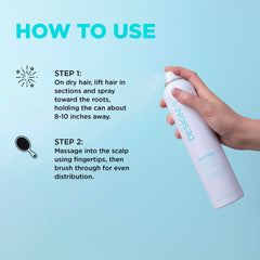 Design.Me QUICKIE.ME root lift enhances volume after a light spray.