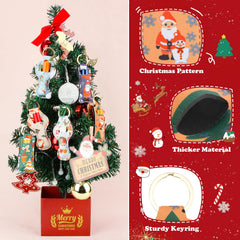 Desing Wish green Christmas pattern chapstick holder clips securely to keys for quick lip balm access.