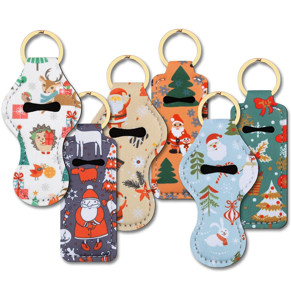 Desing Wish red Christmas pattern chapstick holder keeps lip balm handy on the go.