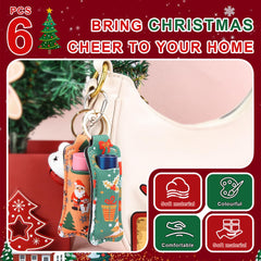 Desing Wish neoprene chapstick holder close-up shows soft, stretchable material fits various balms.