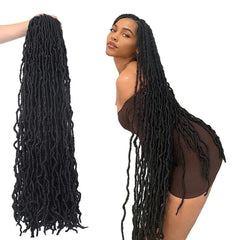 Desire4hair 36-inch soft locs package front view for full-head installation.