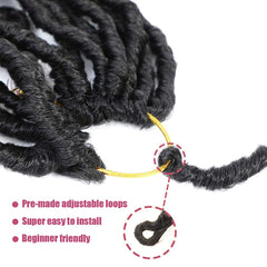 Desire4hair 36-inch soft locs pre-looped loops close-up show quick prep.
