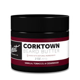 Detroit Grooming Co beard butter Corktown jar showcases rich moisturizing for softer beards.
