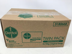 Dettol Original Antibacterial Soap Bar unwrapped reveals a clean texture for gentle cleansing.
