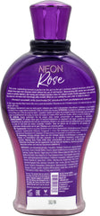 Devoted Creations Neon Rose bottle back shows packaging and fragrance notes for a luxurious tanning ritual.