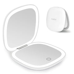 deweisn compact mirror front view with 56 LEDs for bright, adjustable makeup lighting