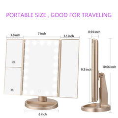 deweisn floor-mount vanity mirror highlights 3X/2X/1X magnification for detailed grooming