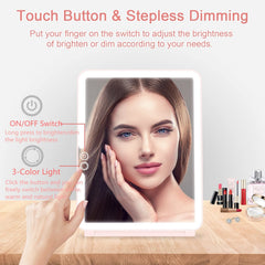 deweisn mirror touch-dimming panel enables precise brightness control for makeup.