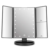 deweisn table top trifold mirror with 21 LEDs offering bright, even illumination for makeup