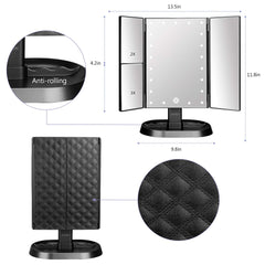 Deweisn vanity mirror 1x magnification aids precise makeup detailing.