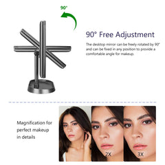 Deweisn vanity mirror 3x magnification for ultra-fine makeup precision.