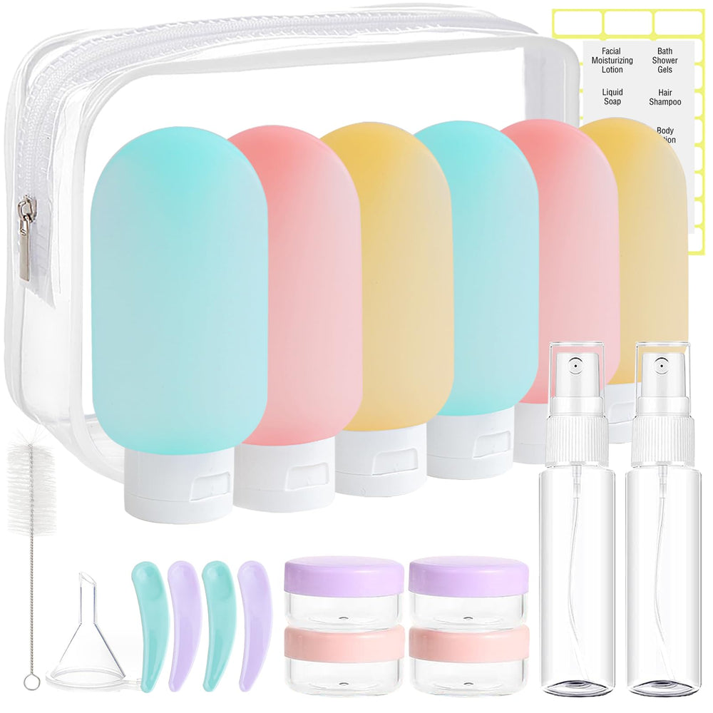 DEWSENSI travel bottles 60ml with leak-proof design for secure carry-on toiletries.