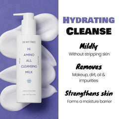 Dewytree Hi Amino All texture close-up highlights creamy cleansing formula.
