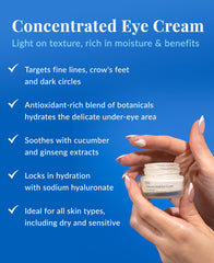 DHC Concentrated Eye Cream packaging highlights fragrance-free formula for sensitive skin