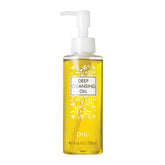 DHC Deep Cleansing Oil bottle pour highlights makeup removal potential