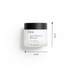 DHC Extra Nighttime Moisture cream-application shows smooth spread across the face.