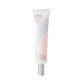 DHC Velvet Skin Coat bottle close-up showing fragrance-free primer for all skin tones, offering oil-control and matte finish.