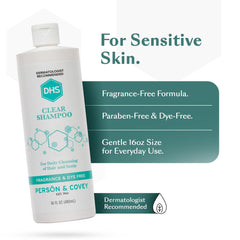 DHS Clear Shampoo foamy lather demonstrates mild cleansing for daily use