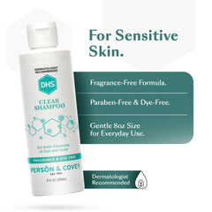 DHS Clear Shampoo texture with rich lather demonstrates gentle cleansing for curly or thin hair.