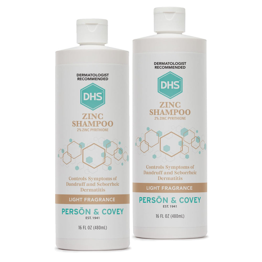 DHS Zinc Shampoo 16oz Pack of 2 bottle front shows daily cleansing for all hair types.