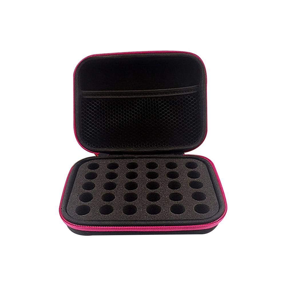 DHXYZZB rose red essential oils carrying case with sturdy hard shell for safe storage.