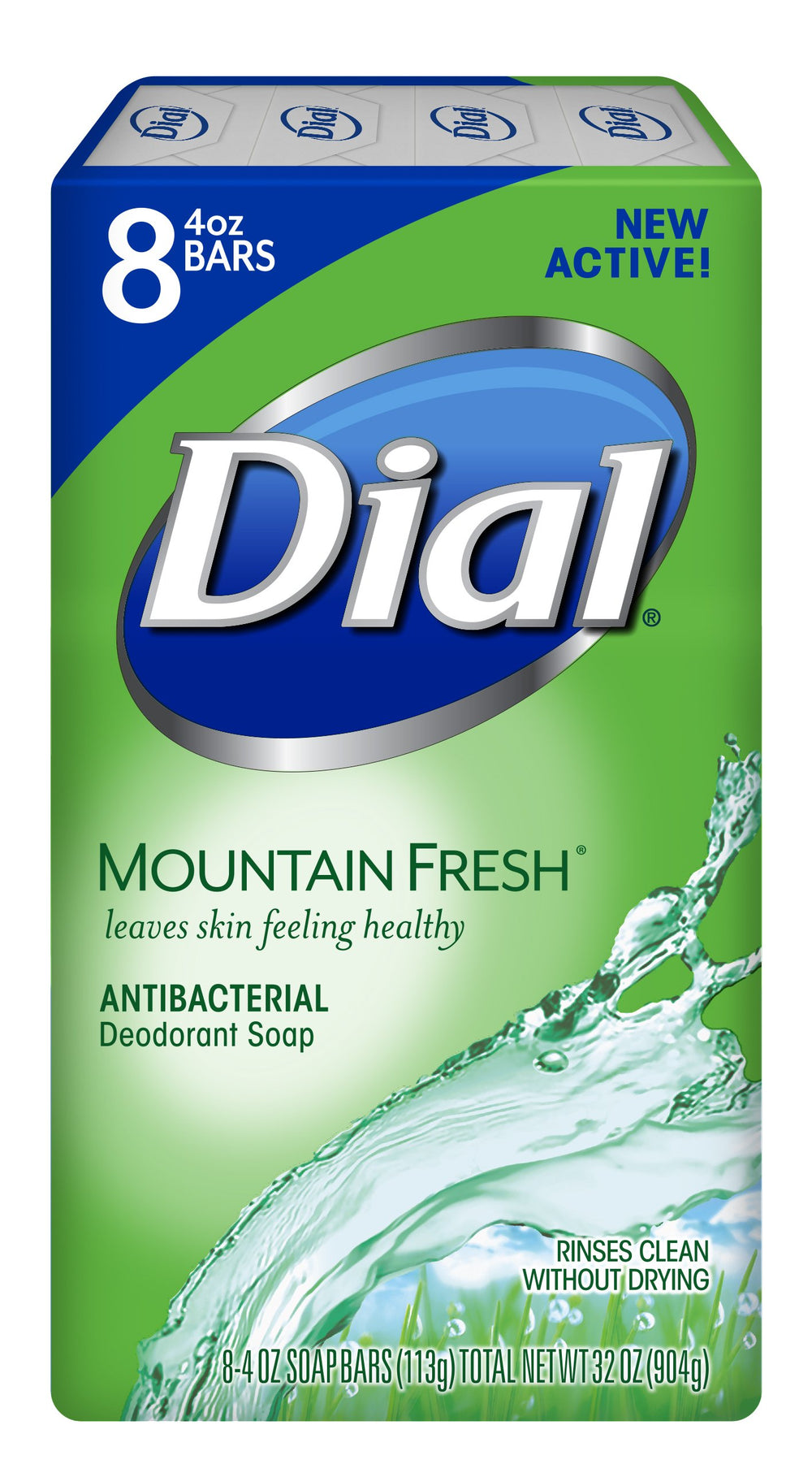 Dial Antibacterial Deodorant Bar Soap mountain-fresh-lather for a refreshing cleanse.