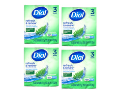 Dial Mountain Fresh deodorant bar soap four-pack with rich lather for daily freshness.