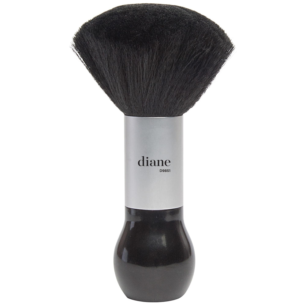 Diane neck duster brush close-up showing soft nylon bristles for gentle post-cut cleanup.