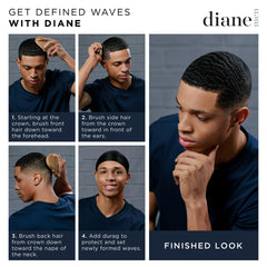 Diane Reinforced Boar Wave Brush bristles detail for strong penetration into coarse hair