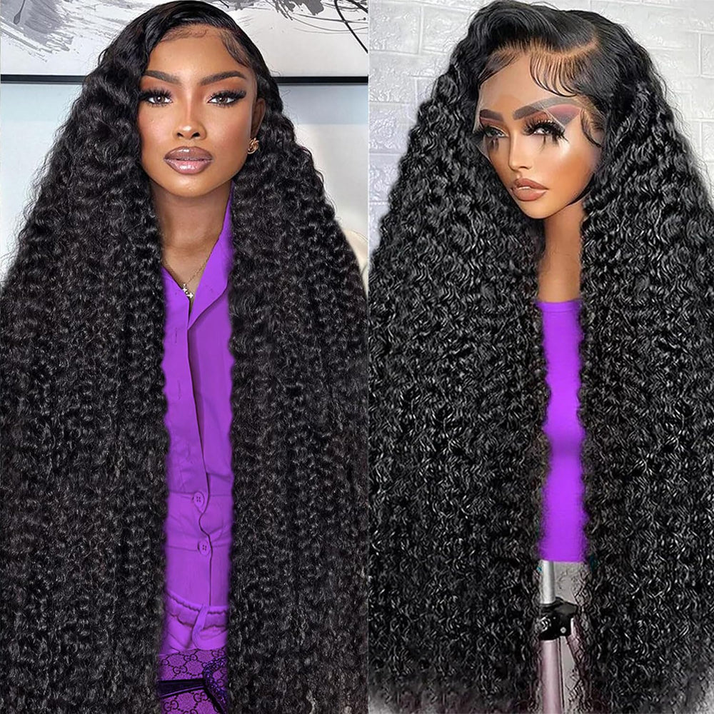 Dianthe deep wave lace front wig 13x6 180% density for natural fullness