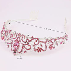 Didder silver tiara pink crystal side view elevates formal styling with eye-catching shine