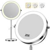 Dienmern makeup mirror with lights front view highlights dual-sided design for precise makeup